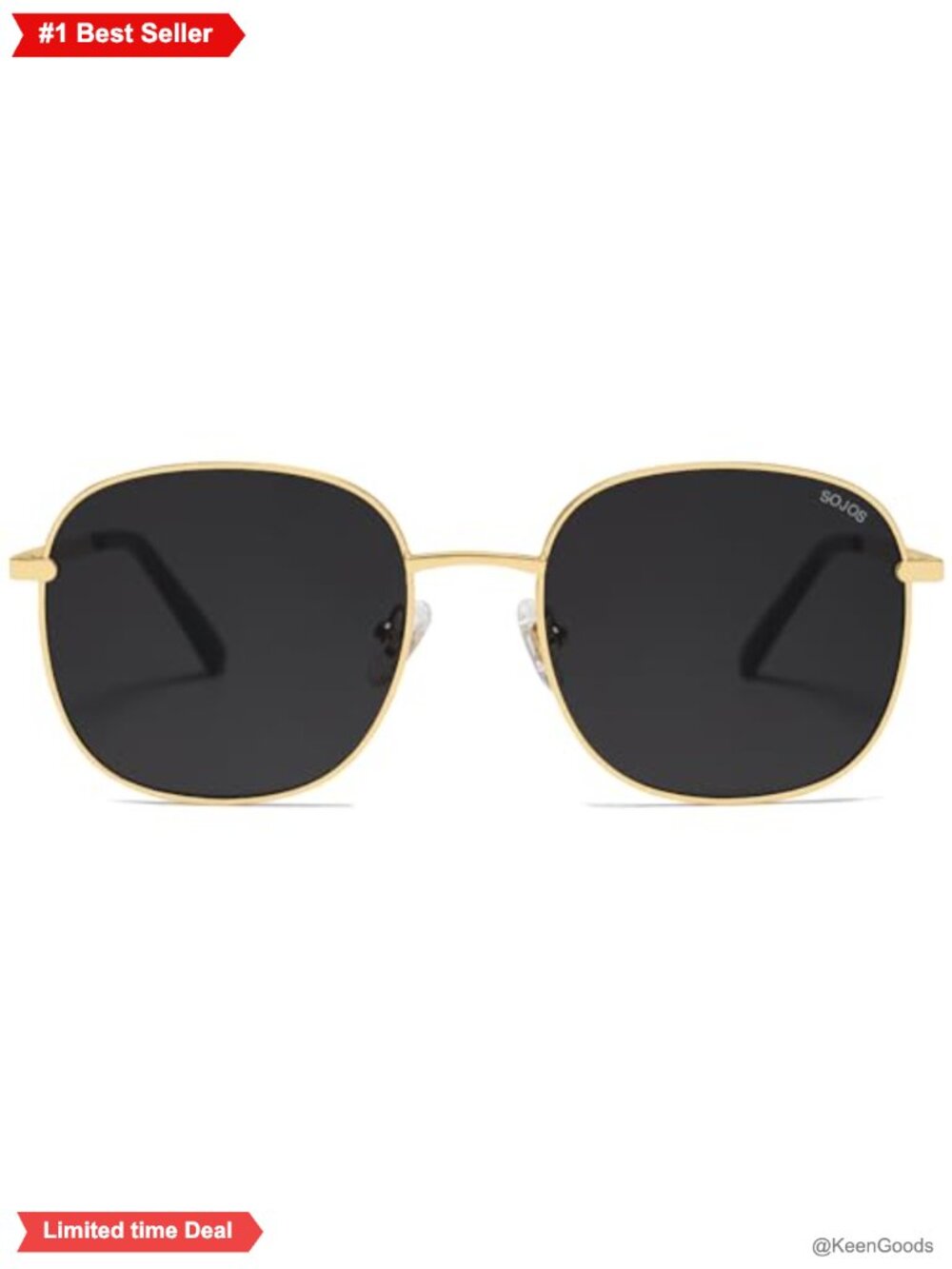 Trendy Square Sunglasses UV400 Metal Frame
